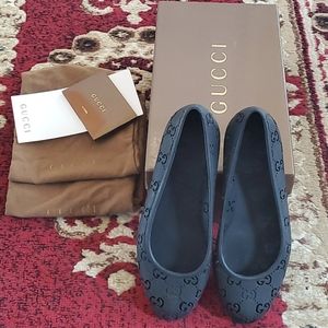Auth Gucci GG Rubber Shoes